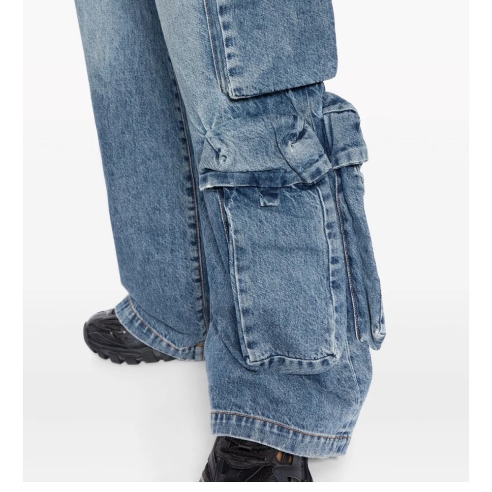 AMIRI Baggy Mid- Rise Wide Leg Cargo Jeans - Size Small - Picture 4 of 11